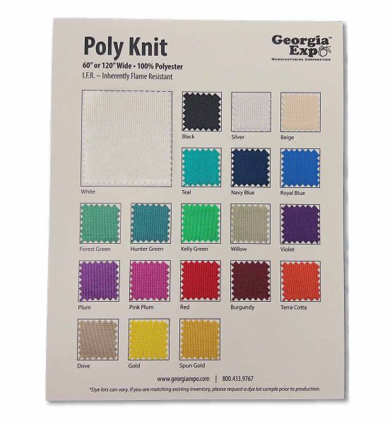 poly knit swatch card