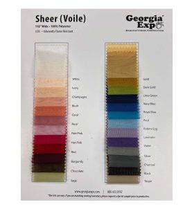 Sheer (Voile) Swatch Card