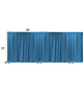 Pipe and Drape Backdrop Kit – 12FT Slip Collar (50ft Wide)-7ft - 12ft  Adjustable Height